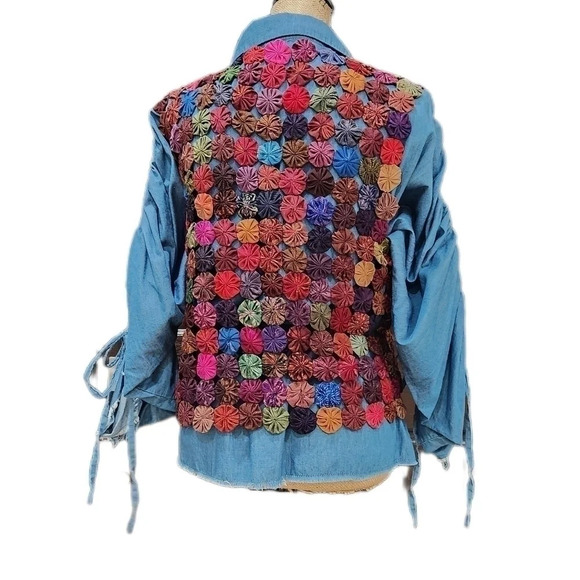 100% SILK VINTAGE 60's  "YoYo"  Multi Colored Vest, Women's Small - Picture 2 of 7